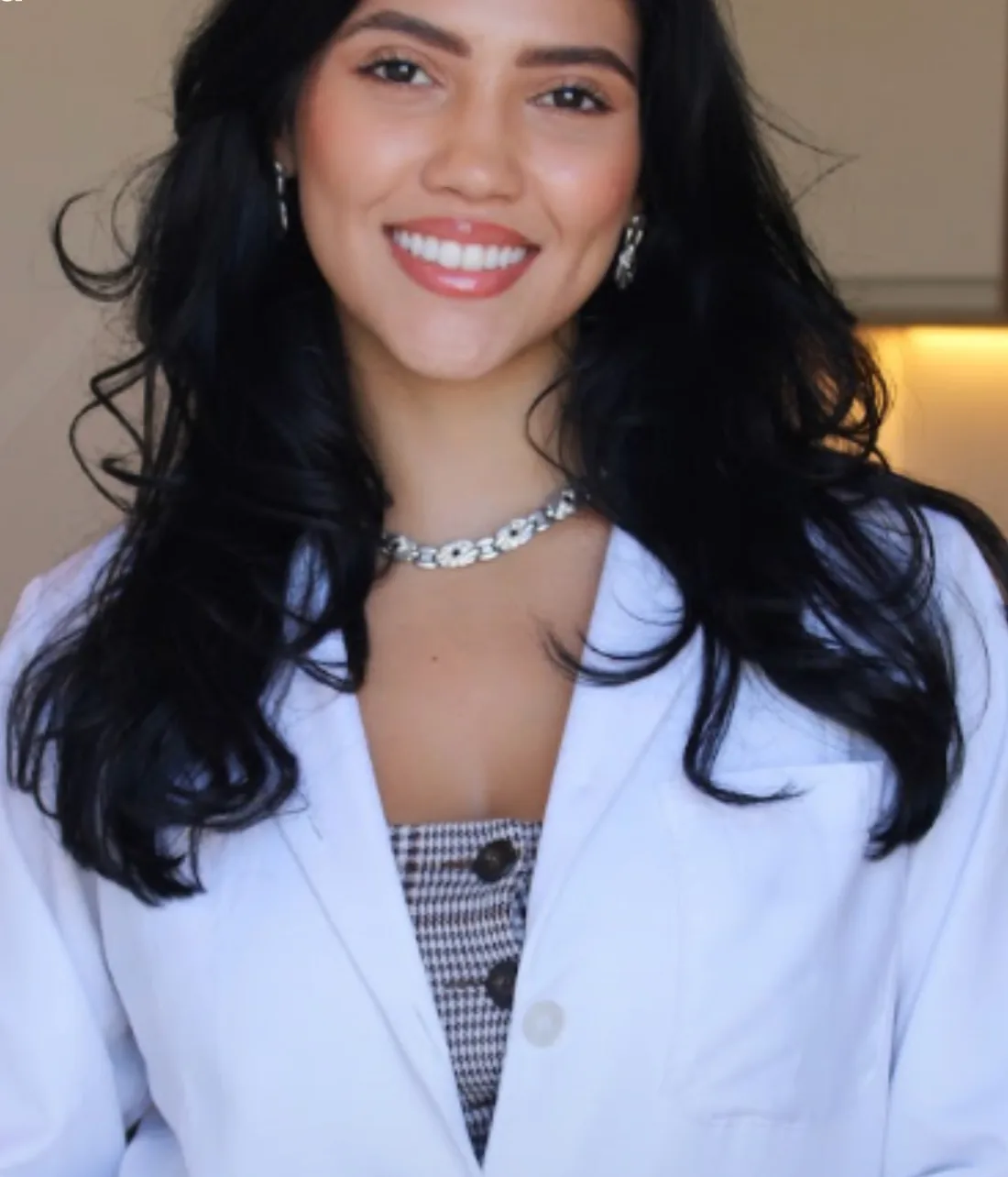 Náthalie Sales, nutricionista, de jaleco